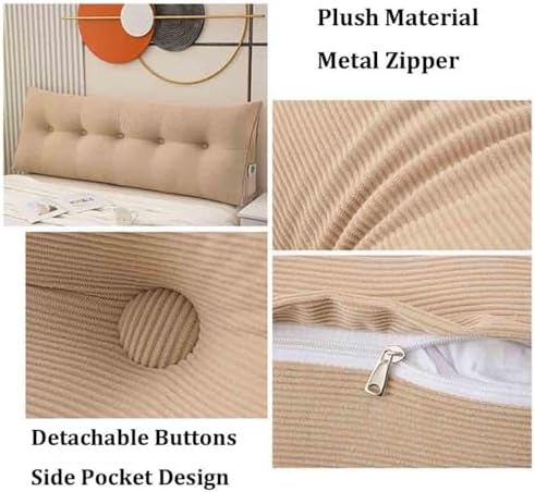 Triangular Headboard Pillow - Washable Wedge Cushion for Bay Window and Tatami Sofa