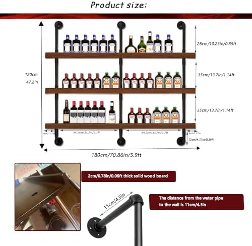 708in Large Solid Wood Wine Rack with LED Light