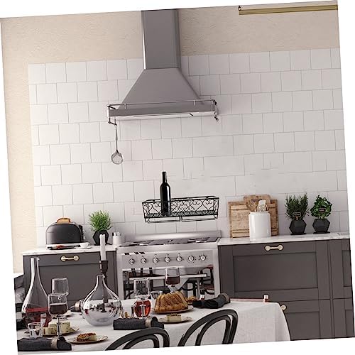 Ciieeo Wall Mounted Wine Rack with Goblet Holder 50cm Black Iron Design