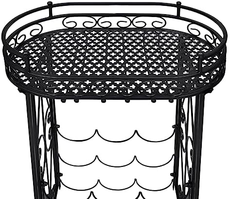 YAFF Metal Wine Rack with Pattern Design - 9 Bottles Hold