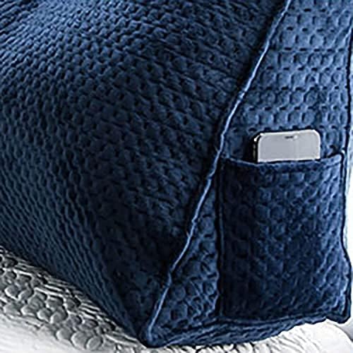 YOODODO Velvet Wedge Pillow with Removable Cover for Reading and Bed Rest