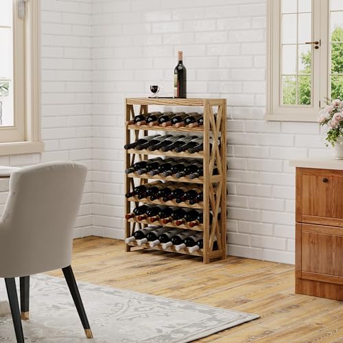 Svimi 6 Tier Solid Wood Wine Rack - 36 Bottles Storage