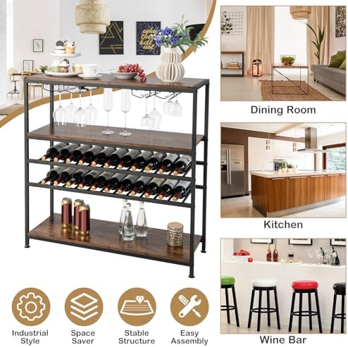 LOKO 5-Tier Industrial Wine Rack Cabinet