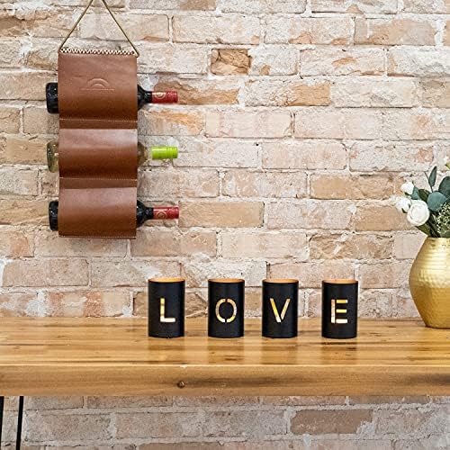 WALBROOK 3 Bottle Wall Wine Rack - Space Saving Leather Design