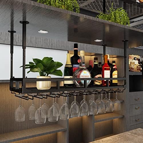 ZJDYDY Hanging Wine Rack - Adjustable Metal Holder for Bars and Kitchens