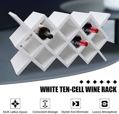 Generic 10-Bottle Freestanding Wooden Wine Rack