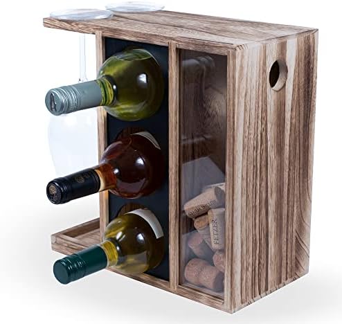 Rustic State Burnt Brown Wine Rack for 3 Bottles