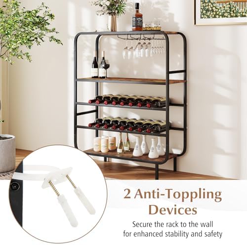 Giantex 5-Tier Freestanding Wine Rack with 12-Glass Holders