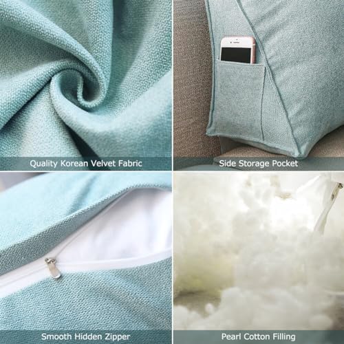 UEncounter Velvet Back Support Pillow with Storage Pocket 1