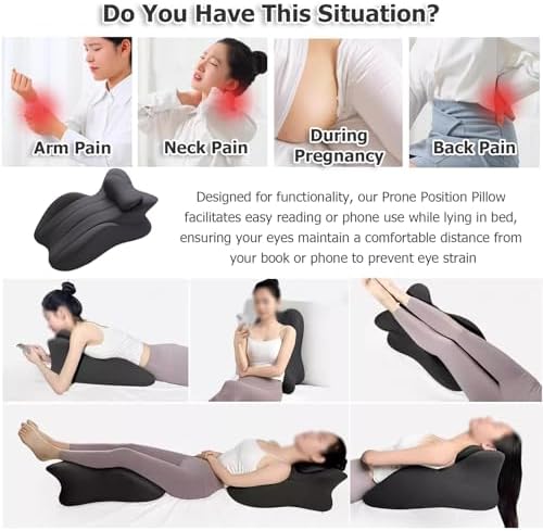 JYHHCYS Memory Foam Prone Pillow for Reading and Sleeping
