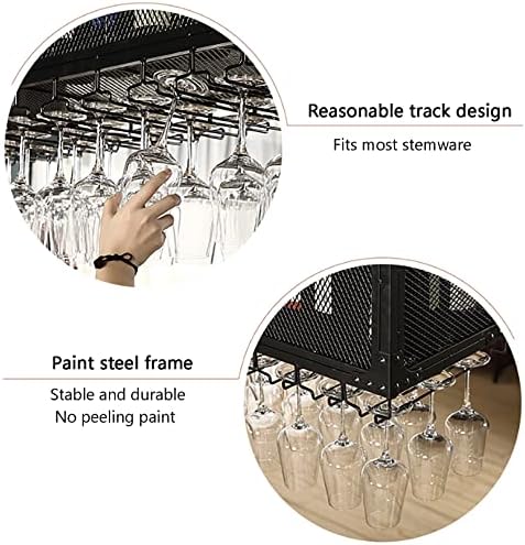 Ceiling Mounted Wine Rack with Adjustable Iron Holder