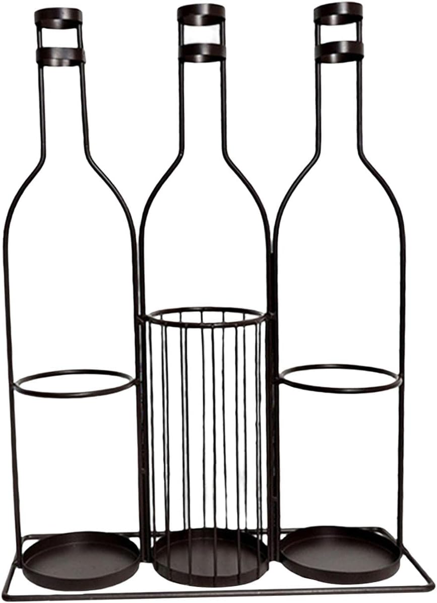 Duiaynke Wrought Iron Wine Rack with 3 Grids