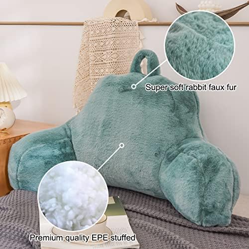 Holawakaka Standard Faux Fur Reading Pillow with Arms