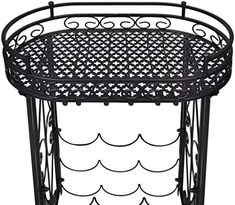 TEWTX7 Metal Wine Rack - Black 9 Bottle Capacity