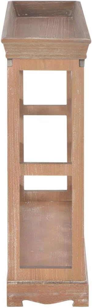 WEHUOSIF Brown Wine Cabinet with 4 Shelves