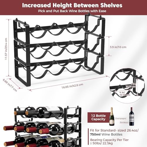 ICOHOT 2 Tier 3 Tier Stackable Wine Rack Bundle