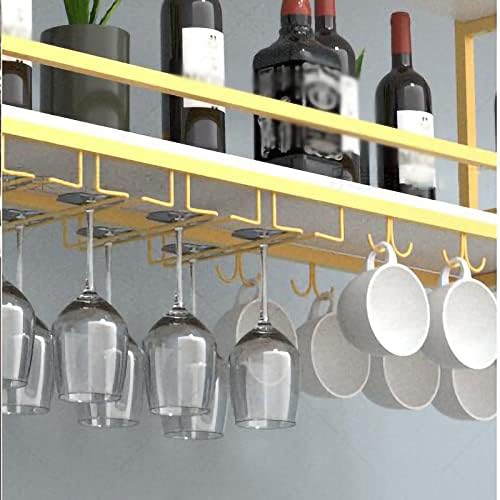ZJDYDY 2 Tier Wall-Mounted Wine Rack with Stemware Holder