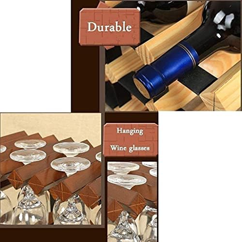 Freestanding Wine Rack with Pine Wood and Metal