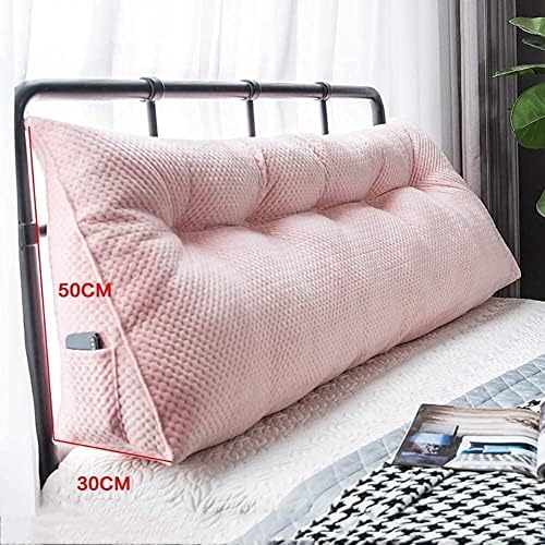 YOODODO Velvet Wedge Pillow with Removable Cover for Reading and Bed Rest