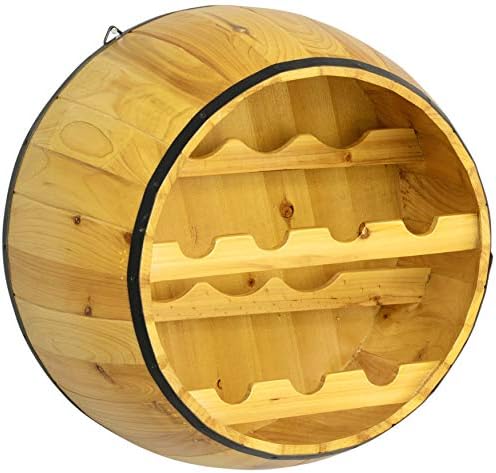 Vintiquewise Wooden Hanging Wine Barrel Wine Rack