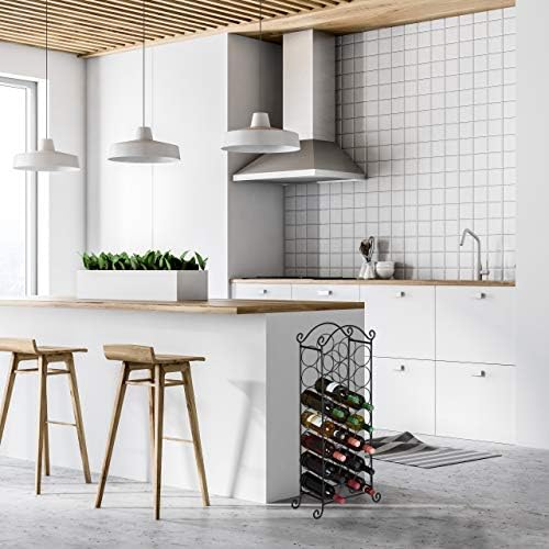 Relaxdays Black Wine Rack for 21 Bottles