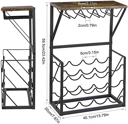 ZJDYDY Freestanding Wine Rack with Glass Holders