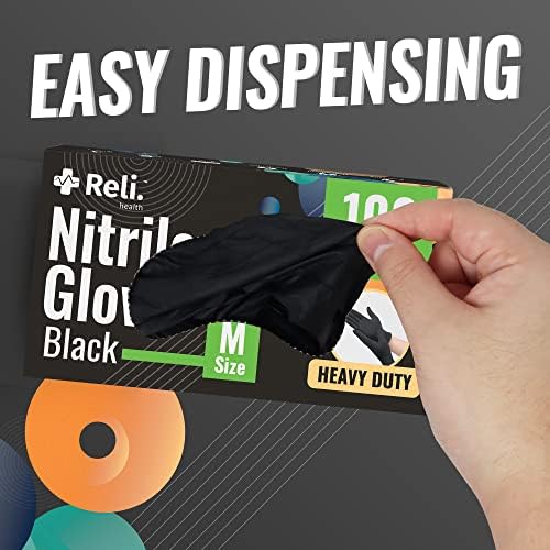 Reli Black Nitrile Gloves Medium 500 Pack