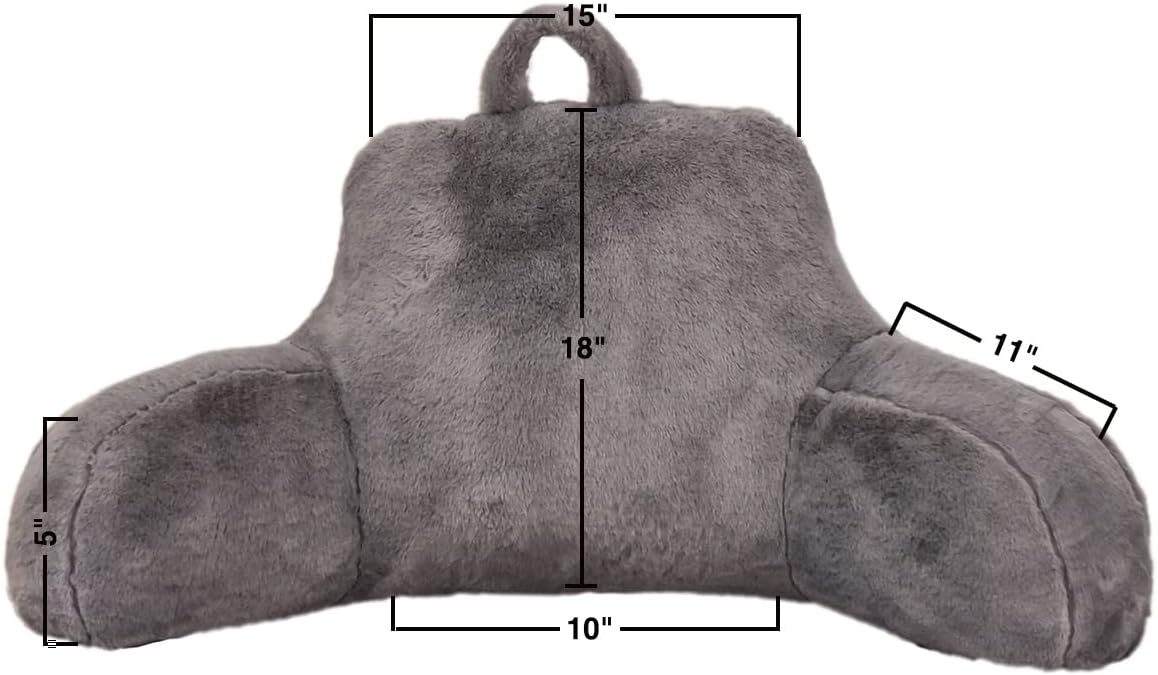 Btargot Reading Pillow with Arms for Back Support Grey