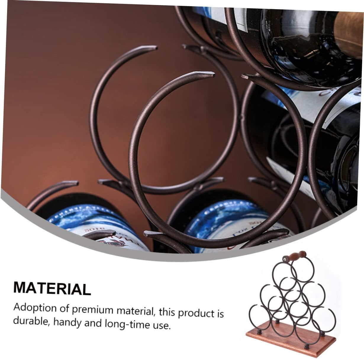 PRETYZOOM Modern Iron Wine Rack Space-Saving Display Stand