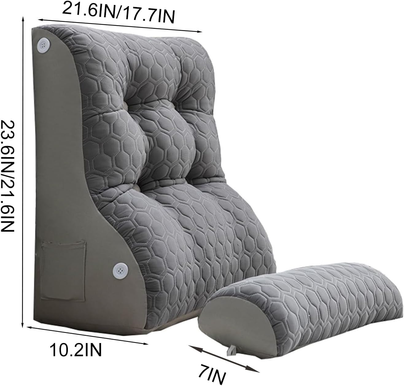 Adjustable Reading Pillow with Storage Pocket and Cooling Cover
