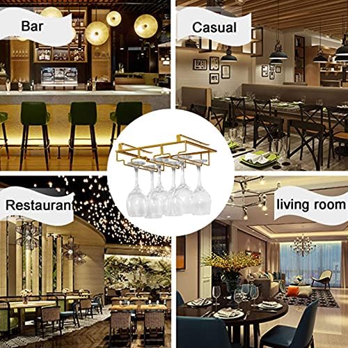 Modern Metal Wine Glass Rack Set - 60Cm Ceiling Mount