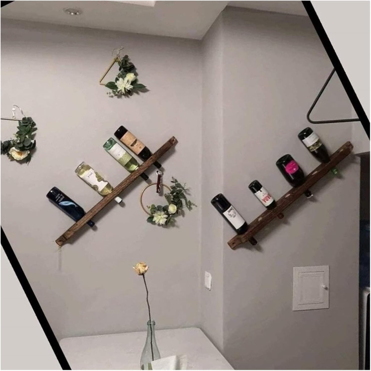 Wall-Mounted Wine Rack for Kitchen and Bar