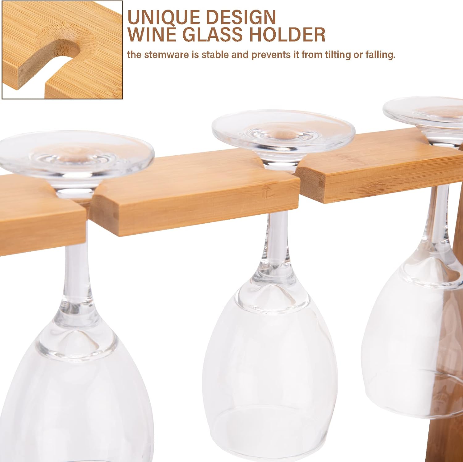 LEIMO KPARTS Freestanding Wine Rack with Glass Holder 1