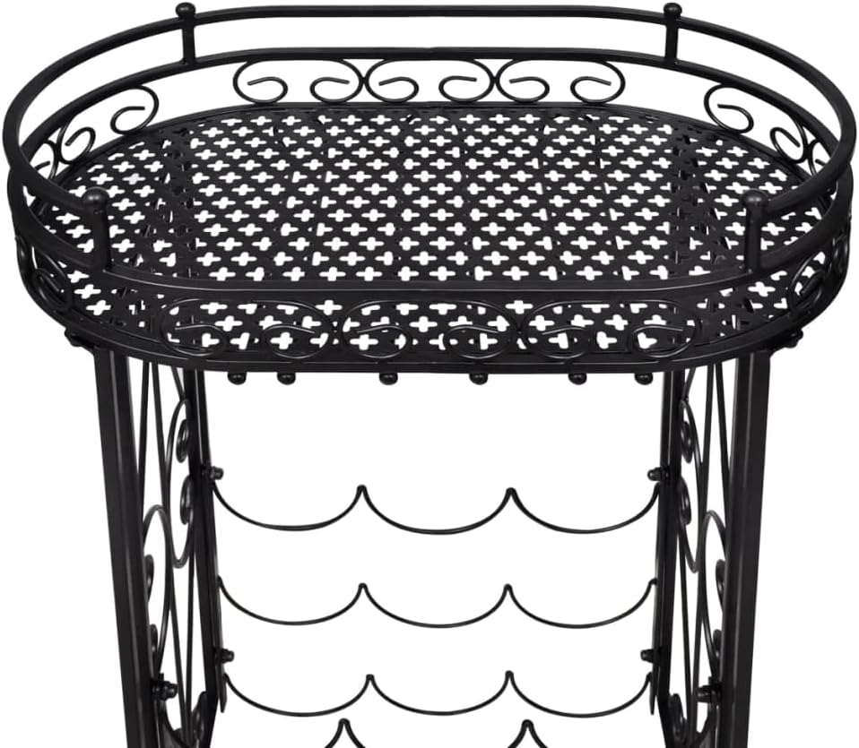 vidaXL Floor Wine Rack for 9 Bottles Metal 1