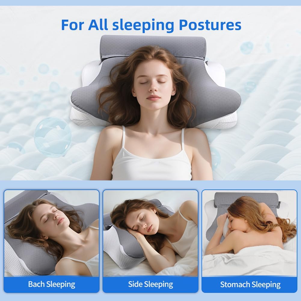 Partnerjoy 2 in 1 Cervical Pillow for Neck Pain Relief