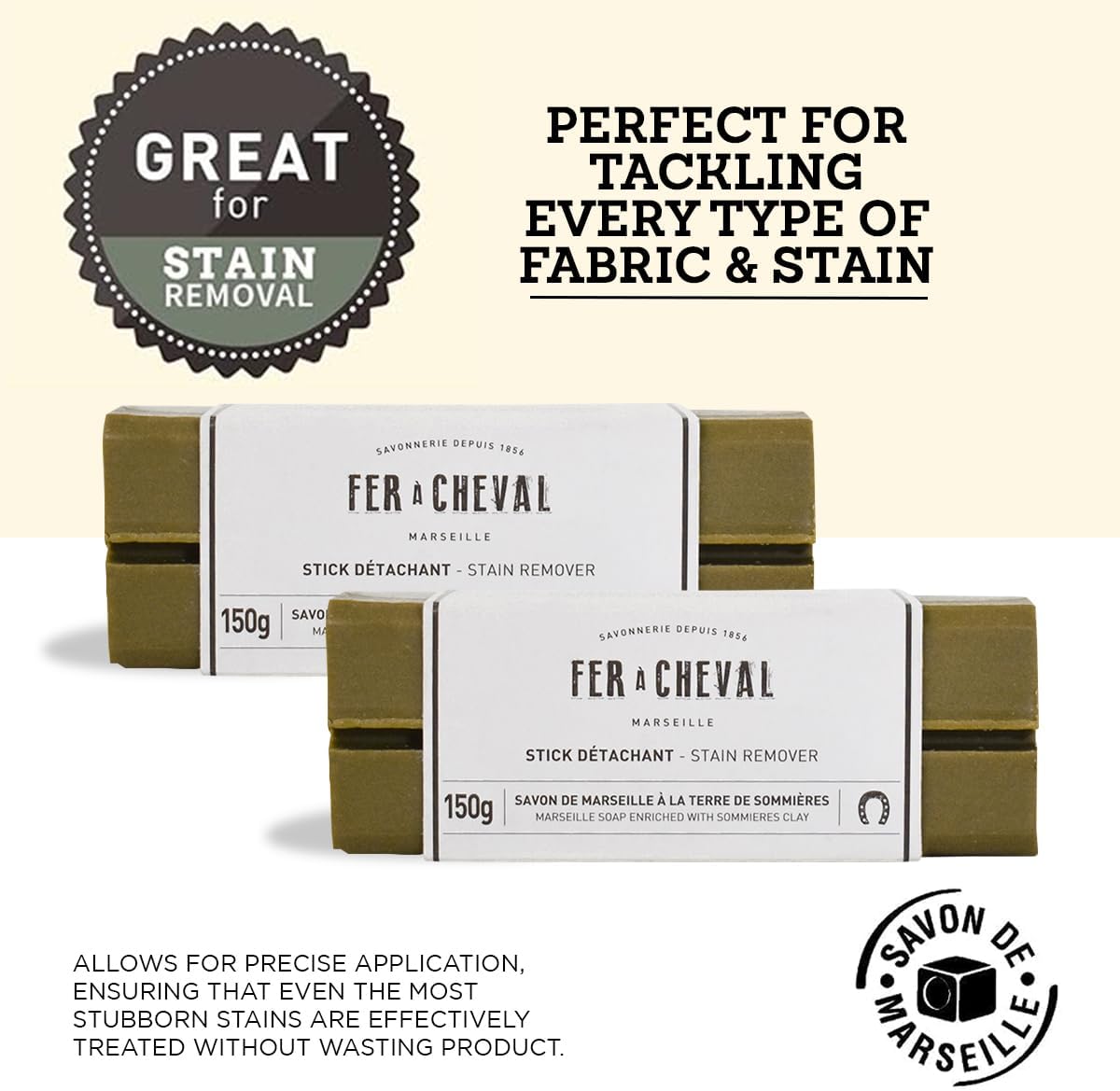 Fer Cheval Stain Remover Stick 2 Pack - Natural Travel-Sized