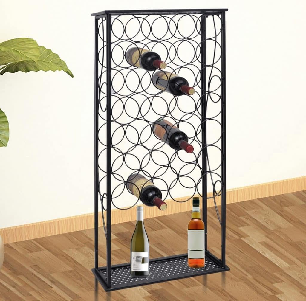WEHUOSIF 28-Bottle Floor Standing Wine Rack 1