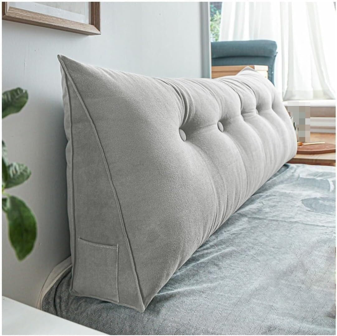 Headboard Wedge Pillow with Removable Cover - Smoke Gray 80cm315in