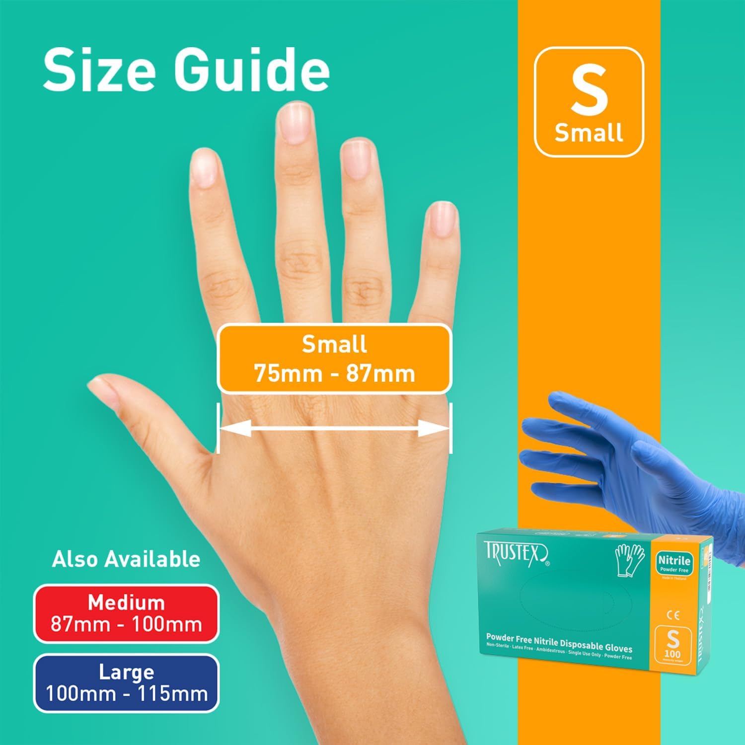 Trustex Nitrile Gloves Powder Free 32 Mil