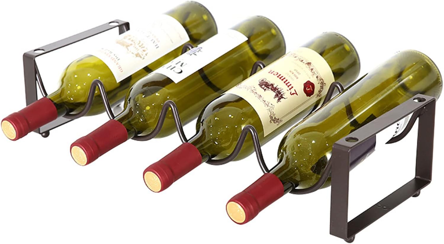 GANYKQ Stackable Wine Rack Freestanding Metal Bottle Storage Shelf