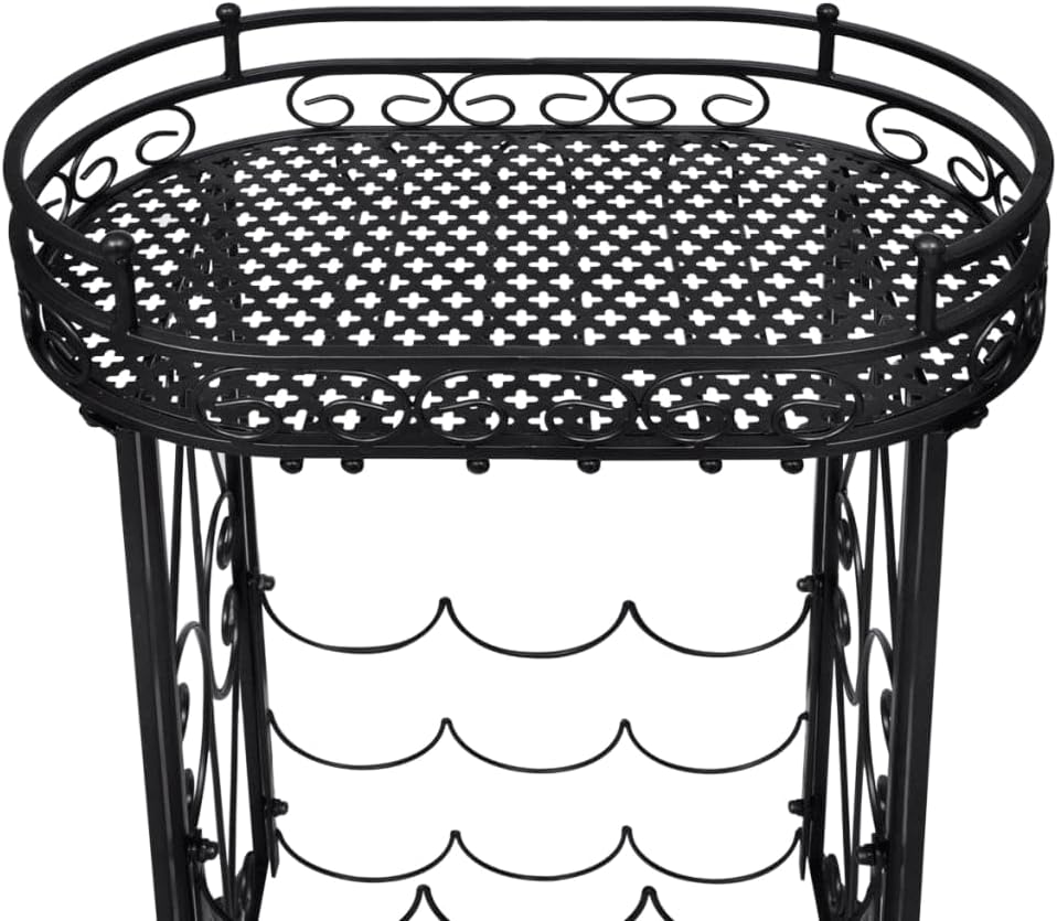 YAFF Metal Wine Rack with Pattern Design - 9 Bottles Hold