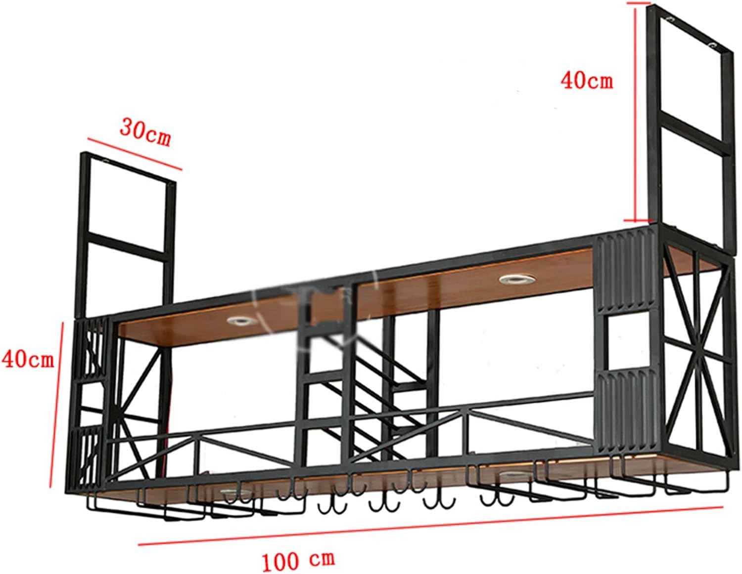 LYLFF Ceiling Wine Rack with Dual Layer Storage