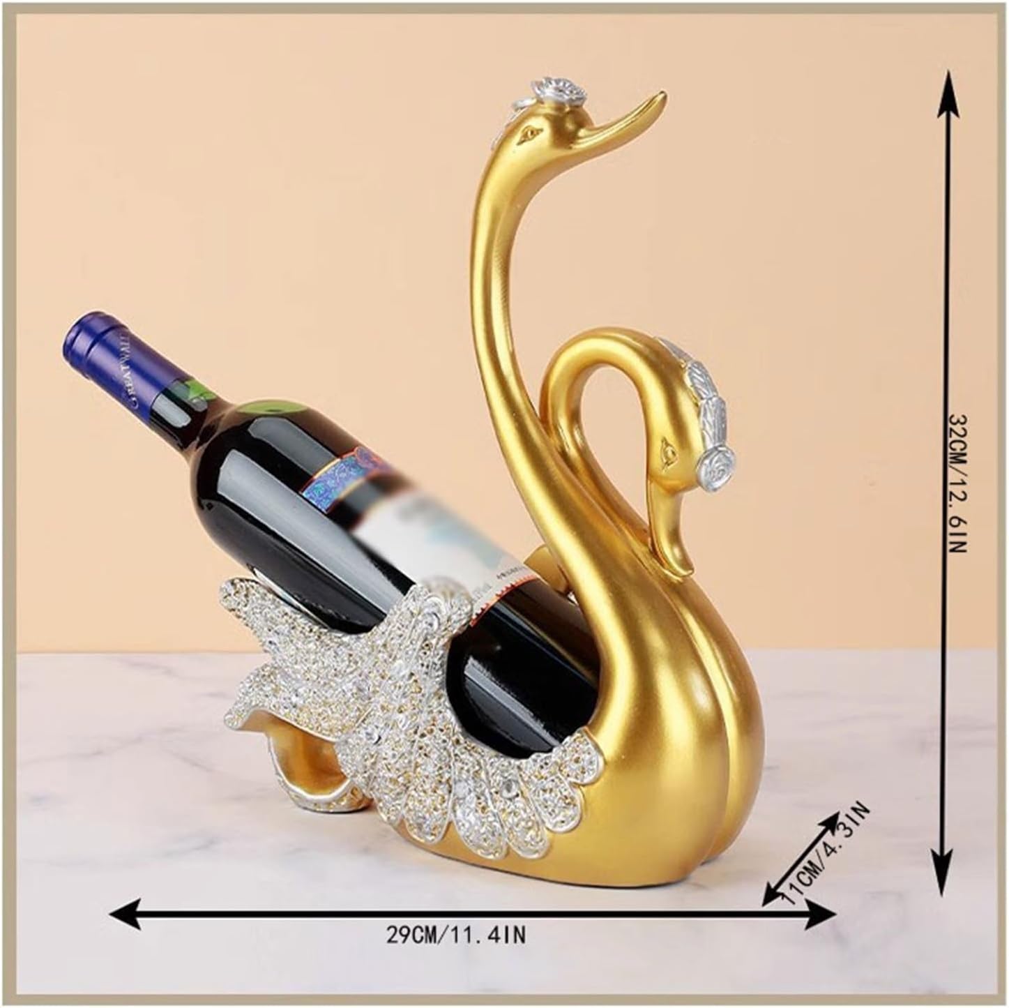 Gold Swan Wine Rack for Home and Kitchen