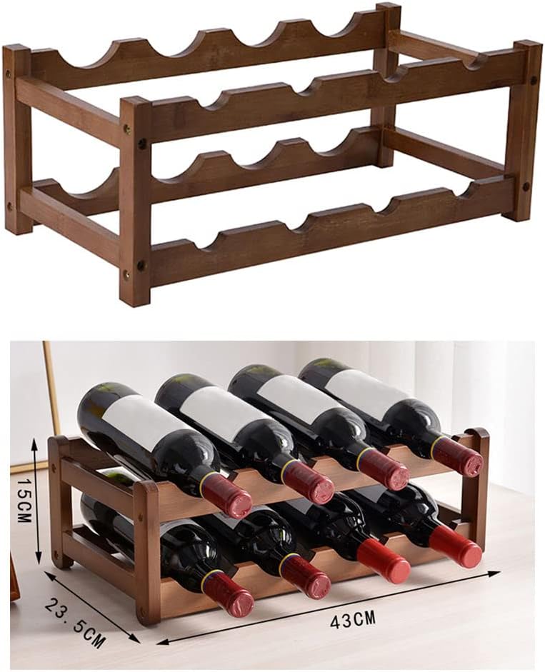 2-Layer Bamboo Wine Rack for Home Bar and Pantry 1