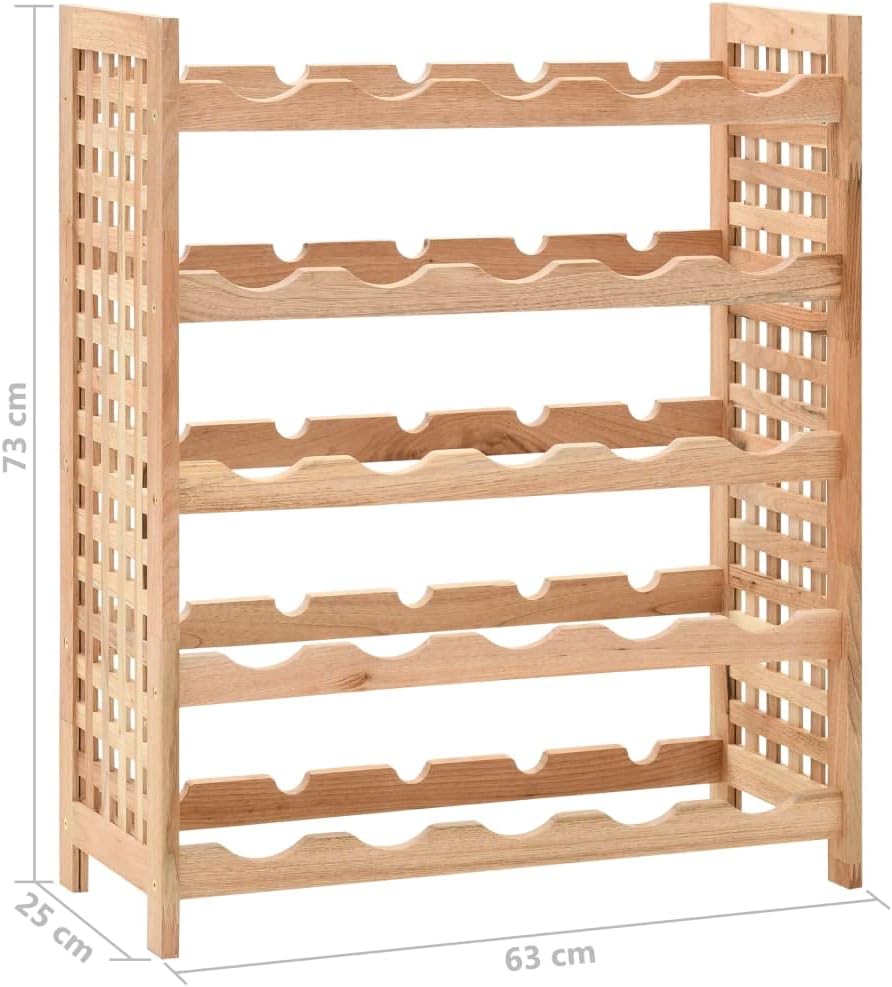 Aisifx 25-Bottle Wine Rack Solid Walnut