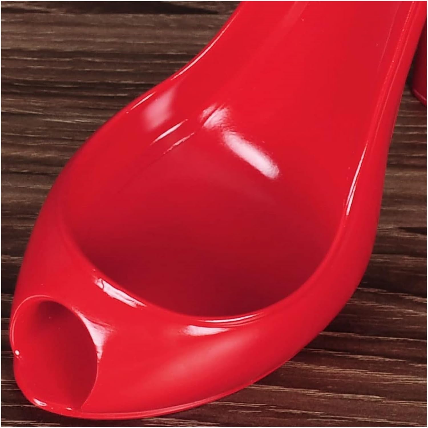 Red Freestanding Wine Rack with High Heel Design
