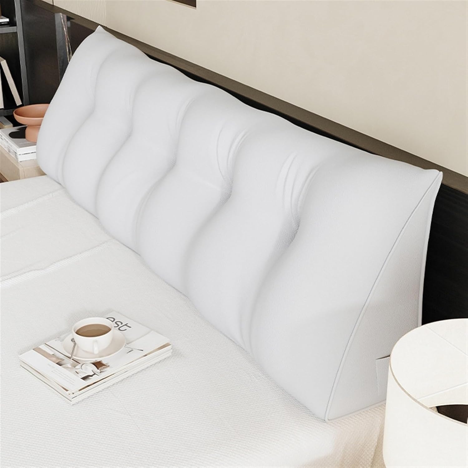 DLLDLGG Faux Leather Headboard Pillow with 6 Buckles 1