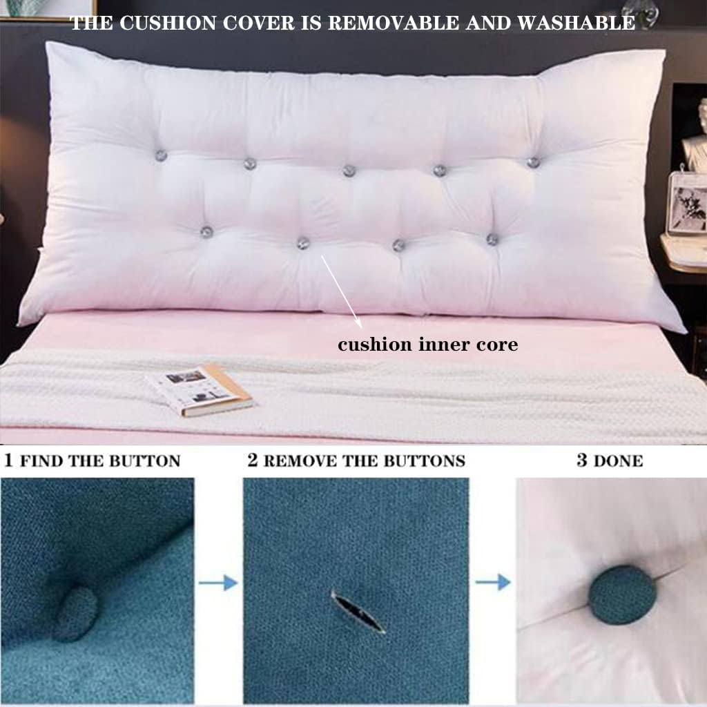 ZZYK Headboard Cushion with Removable Cover Velvet 354 Inches Pink