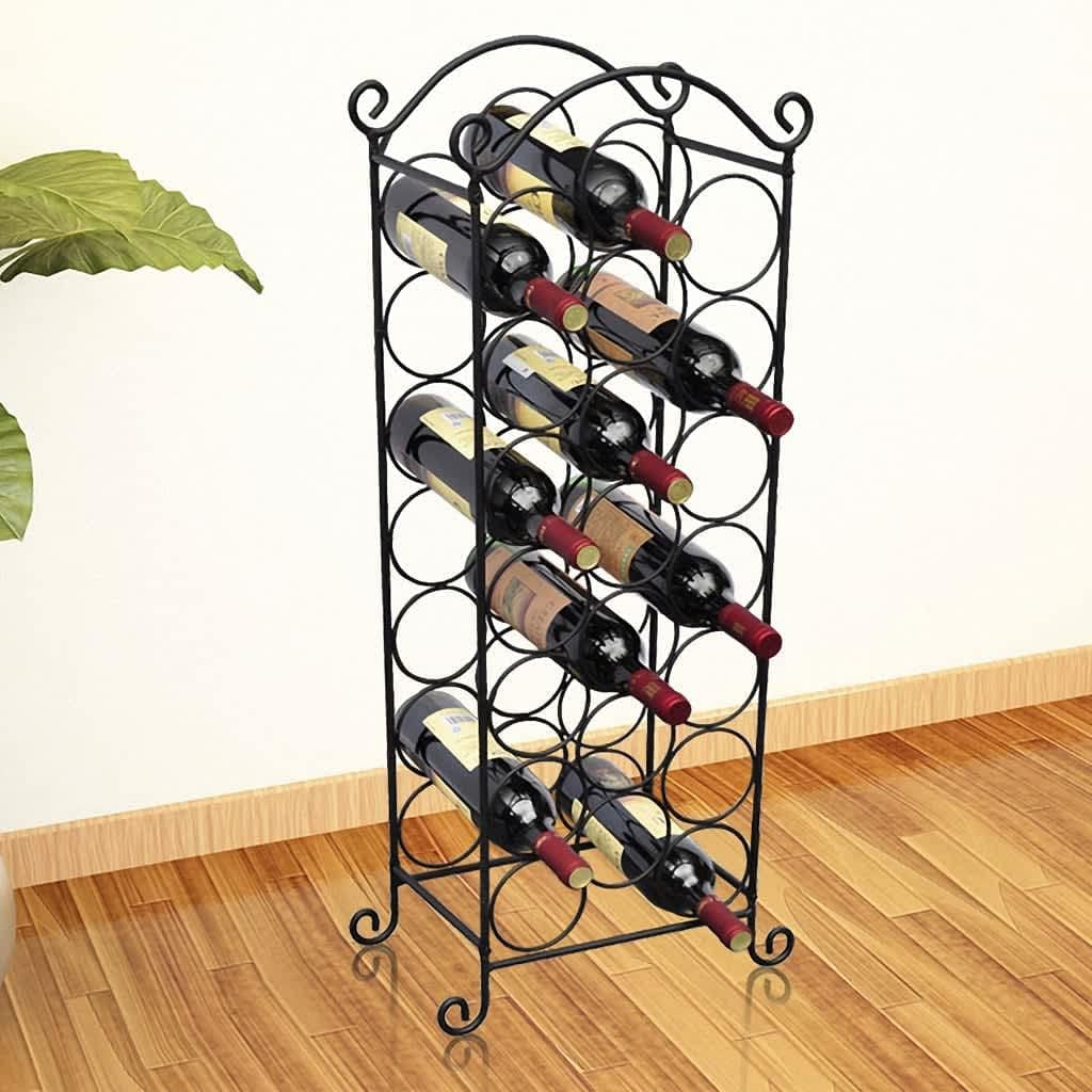 WEHUOSIF 21 Bottle Metal Wine Rack - Retro Style