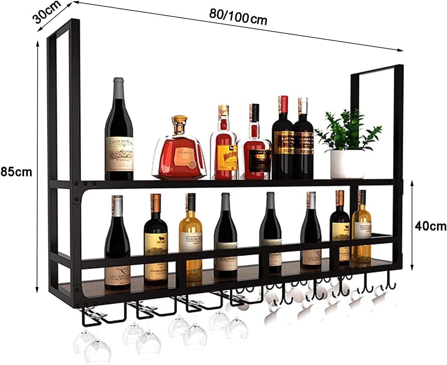 FAFZ 2-Layer Industrial Wood Wine Rack Shelf
